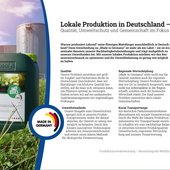 Seite aus dem Nachhaltigkeitsbericht mit Lebosol® Kanister und Made in Germany Button